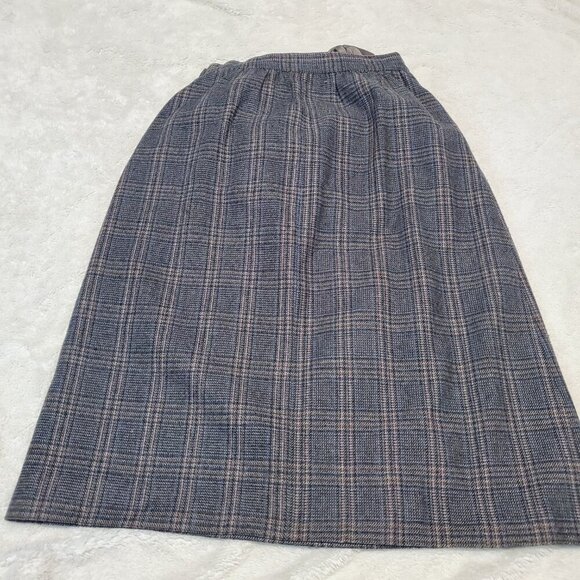VTG Boston Traveler Gray Plaid Office Wool Academia Classic Suit Blazer Skirt 9 - Picture 12 of 16